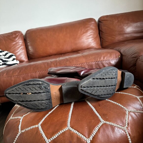 CHLOÉ Burgundy Nellie Boots Size: 38 - Picture 5 of 9